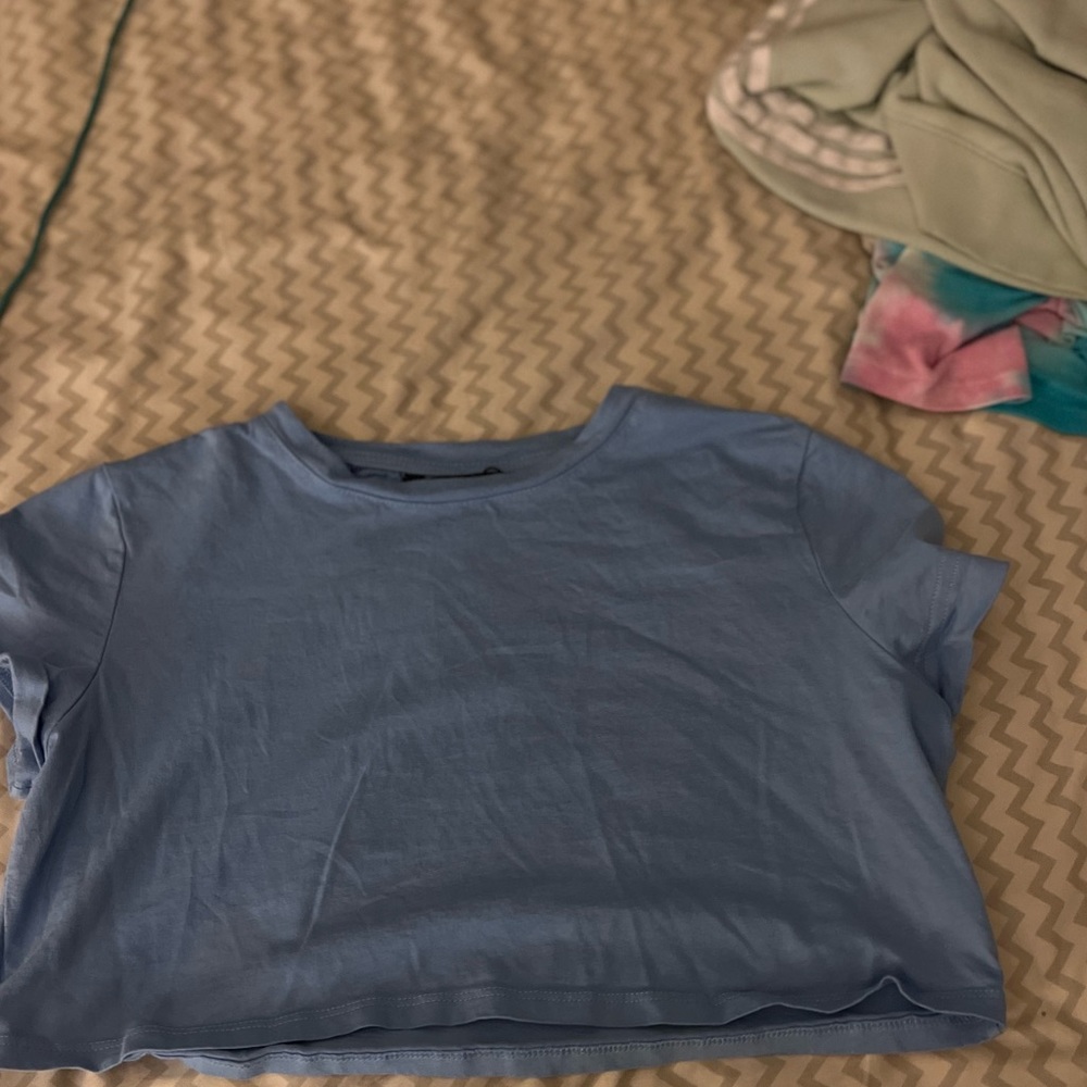 Blue crop top